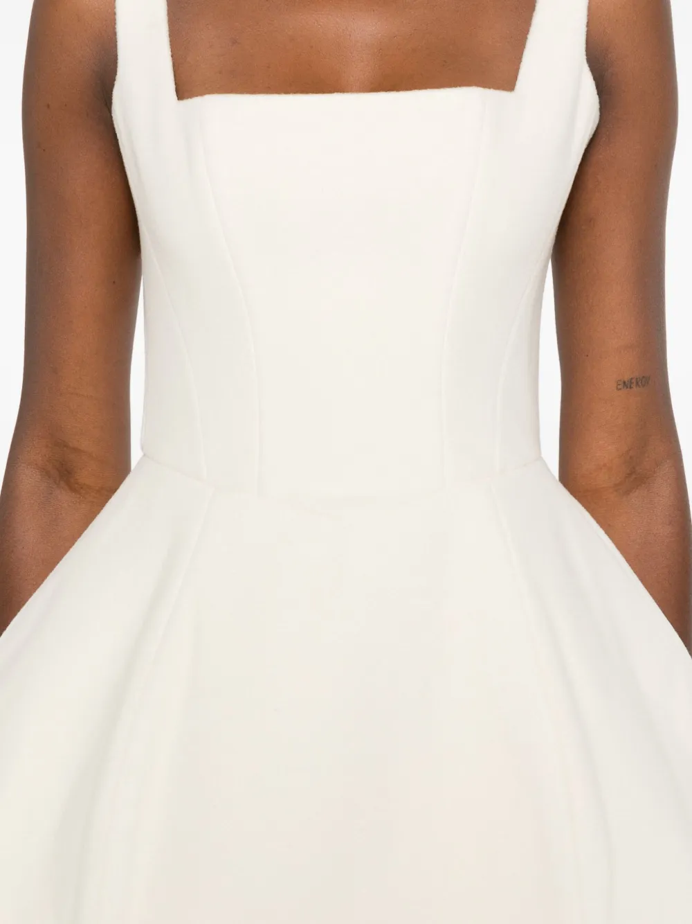 Vestiaire d'un Oiseau Libre Mini-jurk met vierkante hals Wit