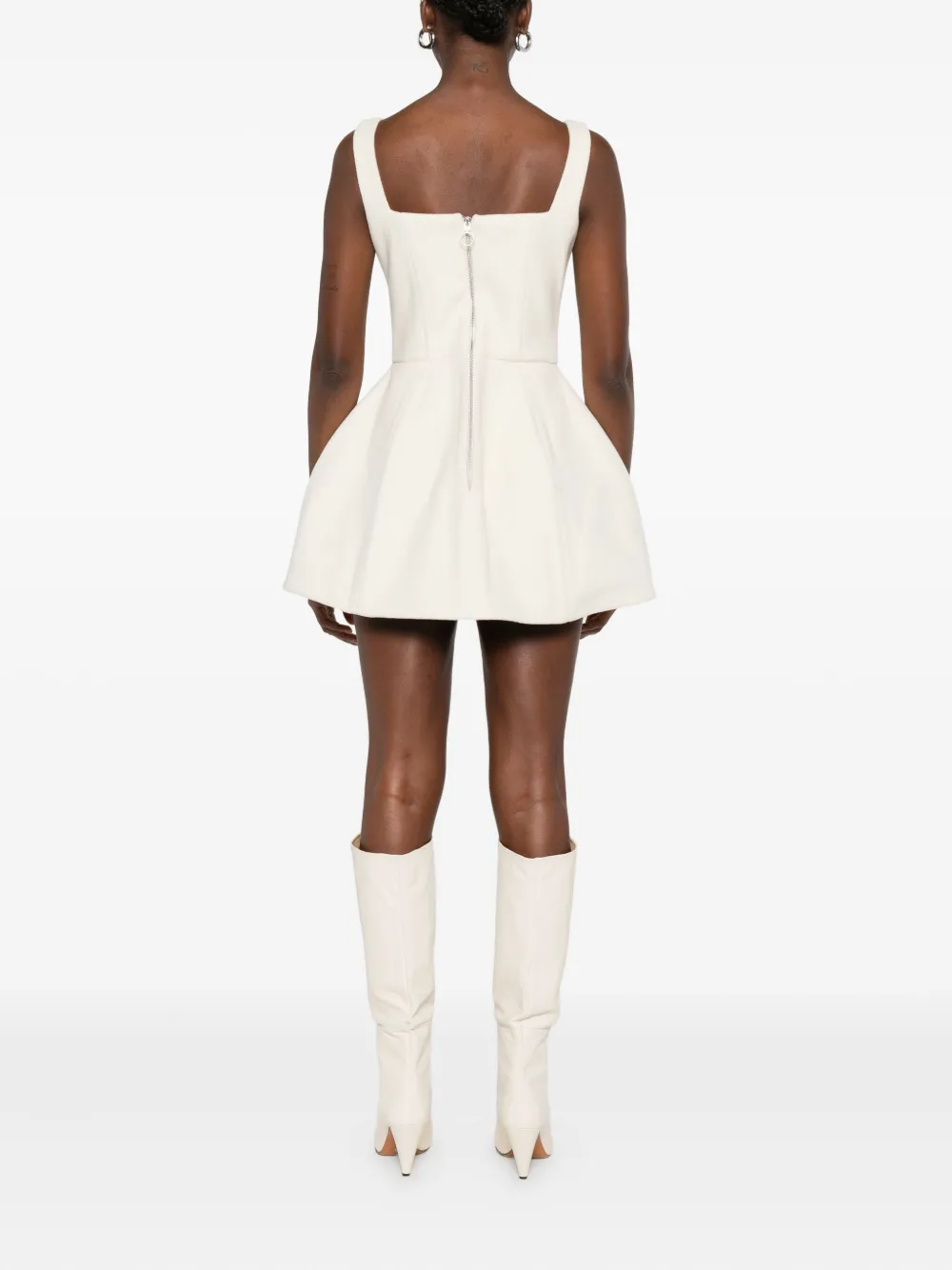 Vestiaire d'un Oiseau Libre Mini-jurk met vierkante hals Wit