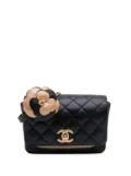 CHANEL Pre-Owned 2017-2018 Small Quilted Lambskin Private Affair Camellia Flap crossbody bag - Black