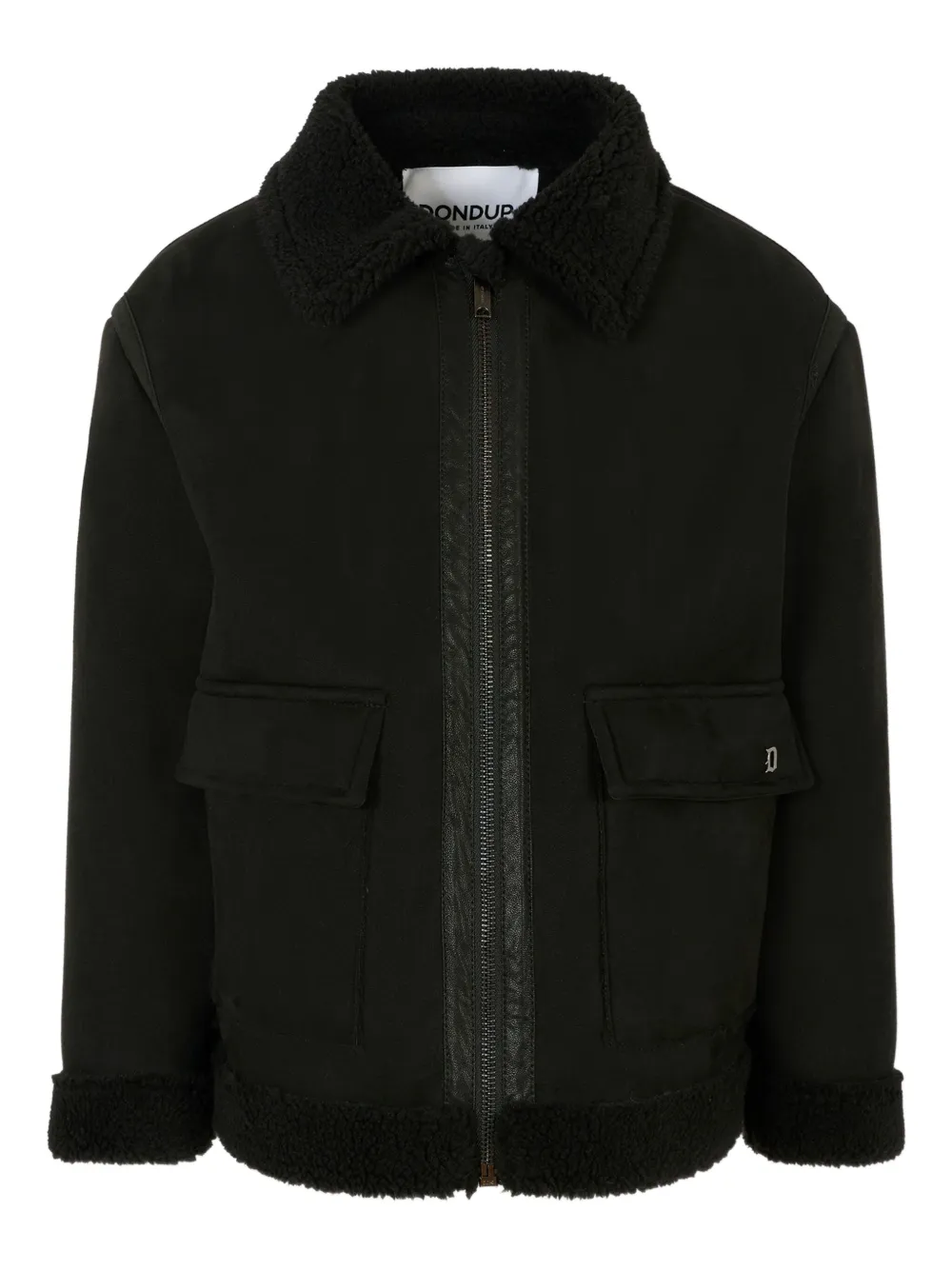 DONDUP KIDS fleece-detail bomber jacket Zwart