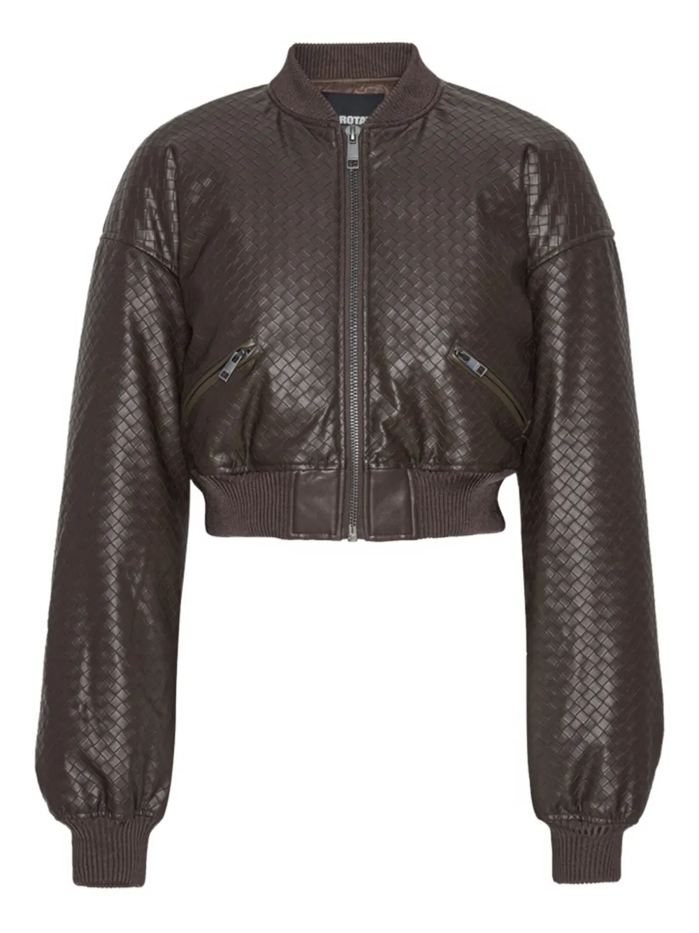 ROTATE BIRGER CHRISTENSEN cropped puffer bomber jacket | Brown | Image 1