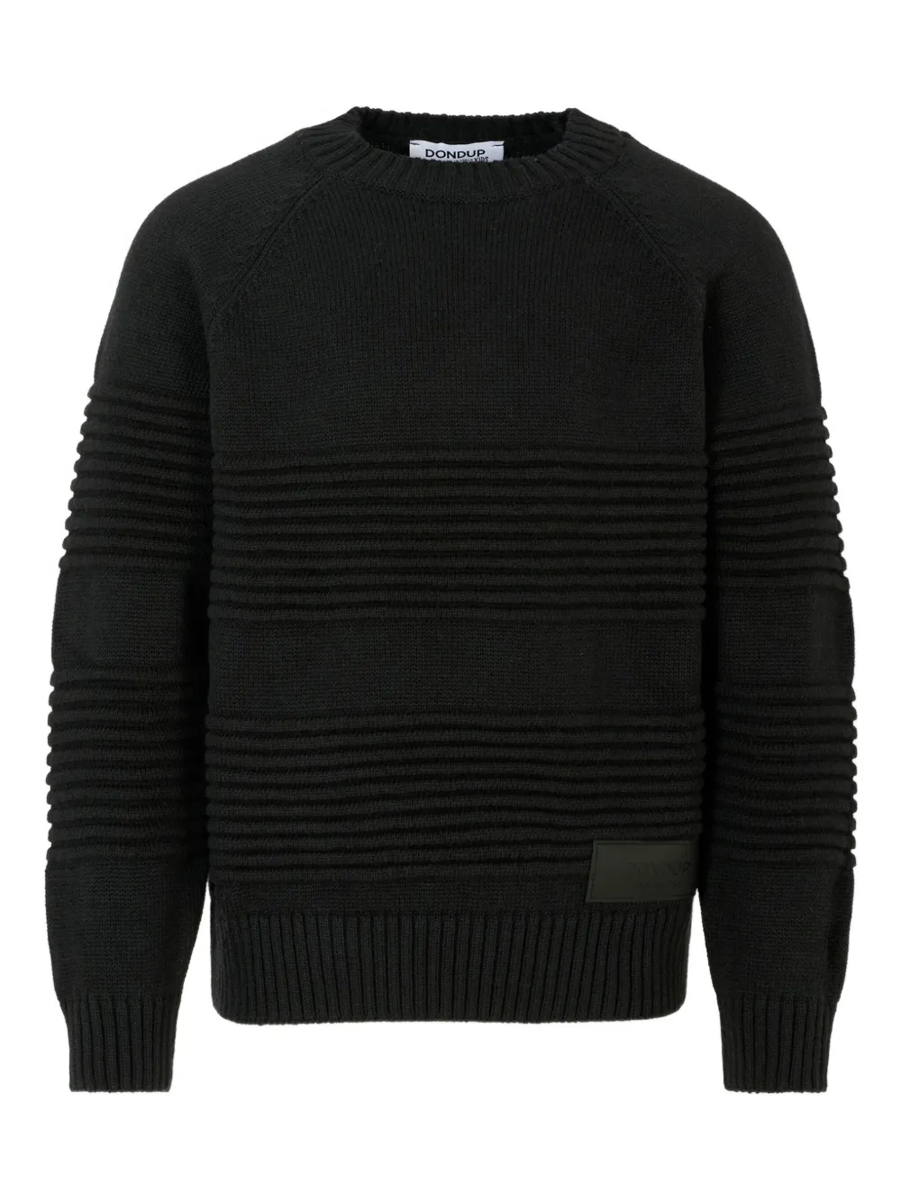 DONDUP KIDS ribbed-knit crew-neck sweater Zwart