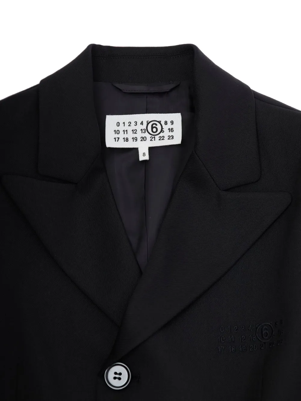 MM6 Maison Margiela Kids three-button notched-lapel jacket Zwart