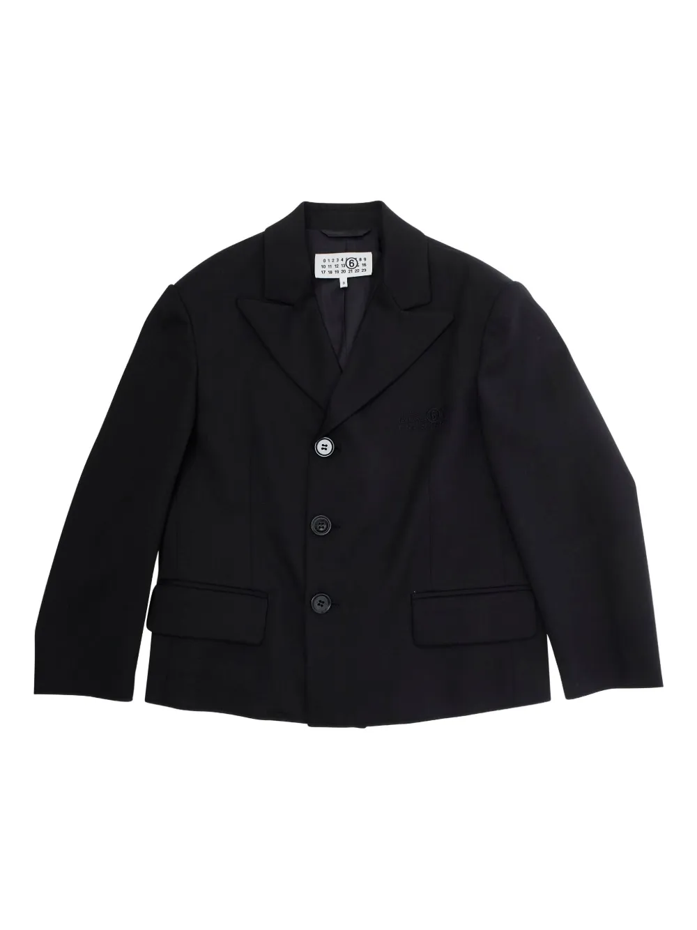 MM6 Maison Margiela Kids three-button notched-lapel jacket Zwart