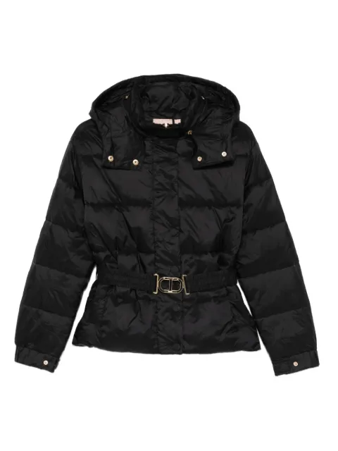 TWINSET hooded belted puffer jacket