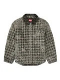 Diesel houndstooth-pattern frayed-edges denim jacket - Black