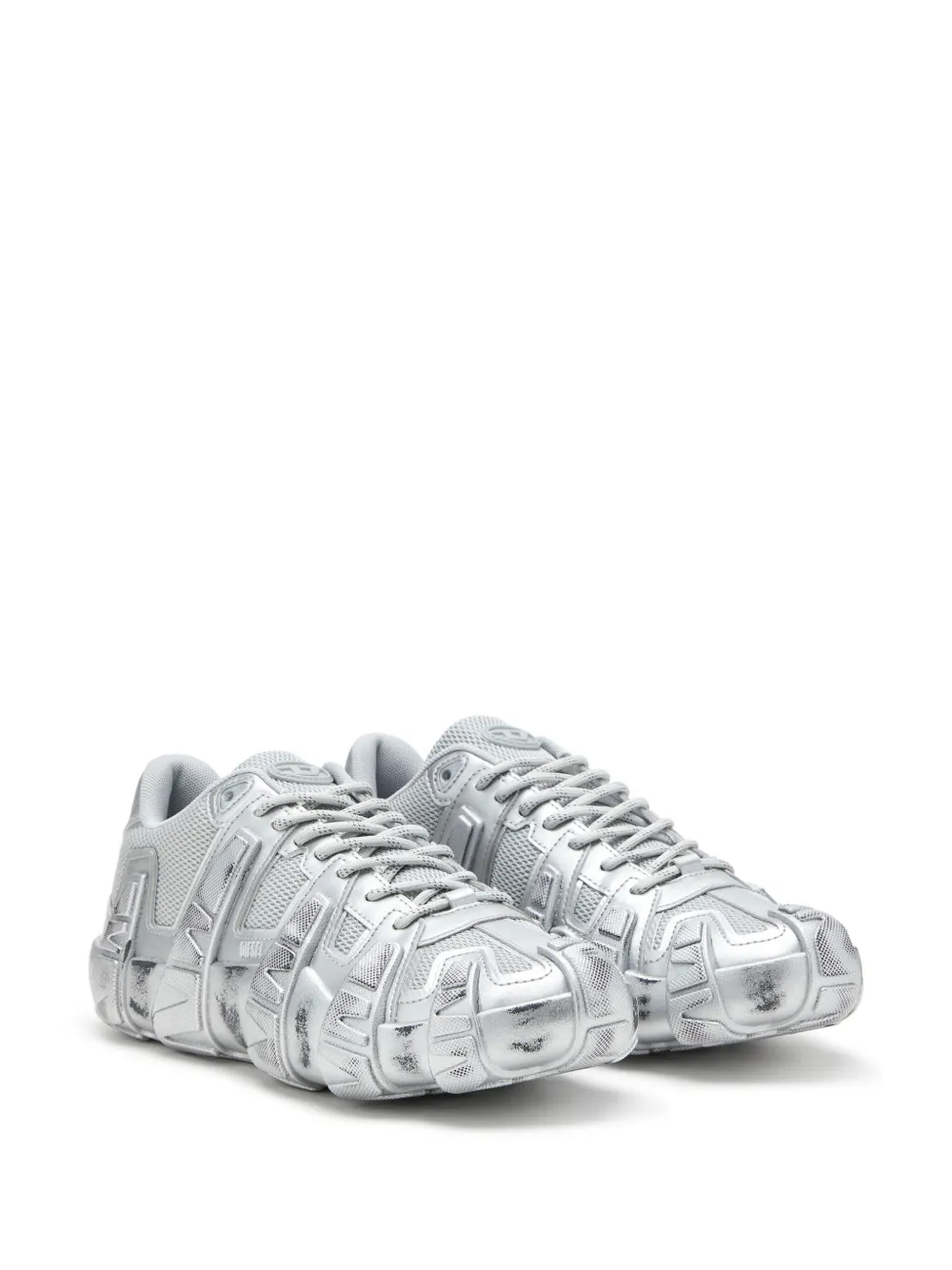 Diesel Griffe metallic mesh sneakers | Low-Tops | Image 2