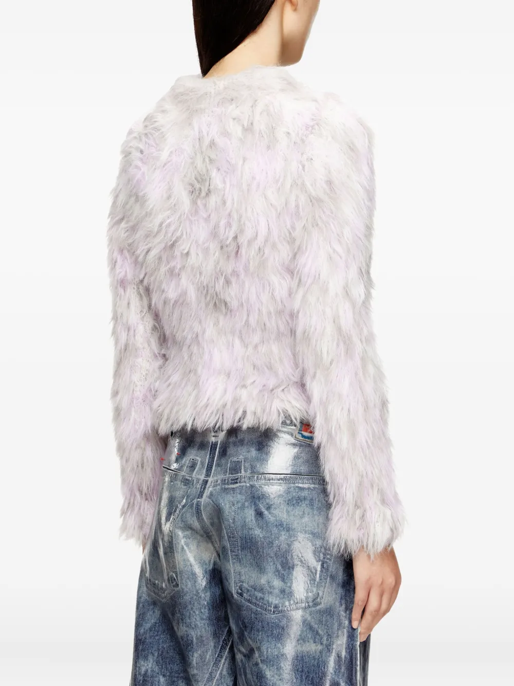 Diesel Long-sleeve Textured Sweater In White