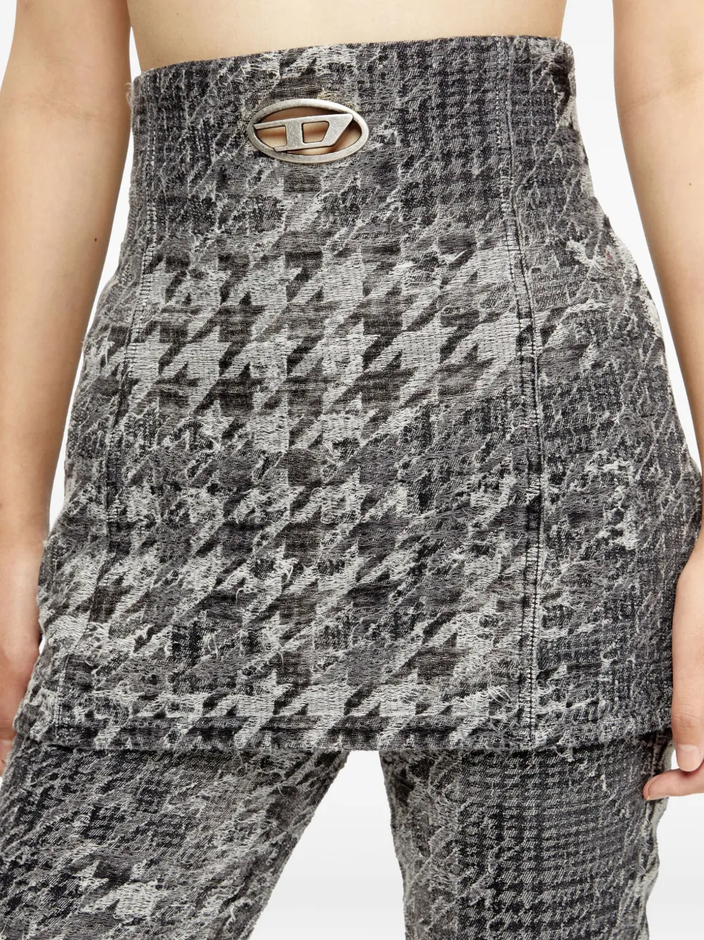 Diesel Denim-jacquard Corset Top In Multi
