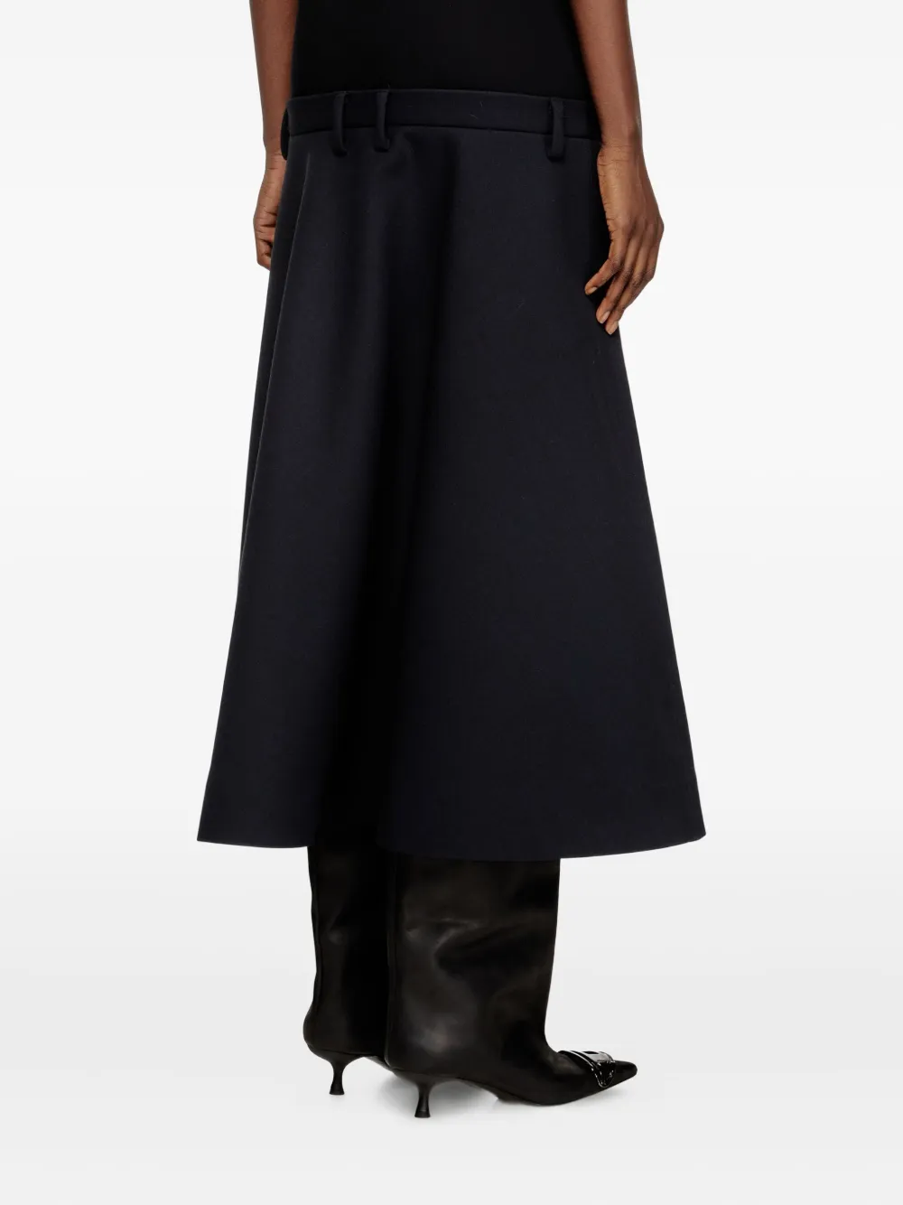 Diesel Drop-waist Skirt In Neoprene-bonded Fabric In Black