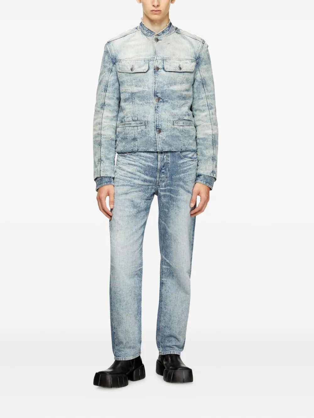 Diesel 2024 D-Macs gerafelde jeans - Blauw