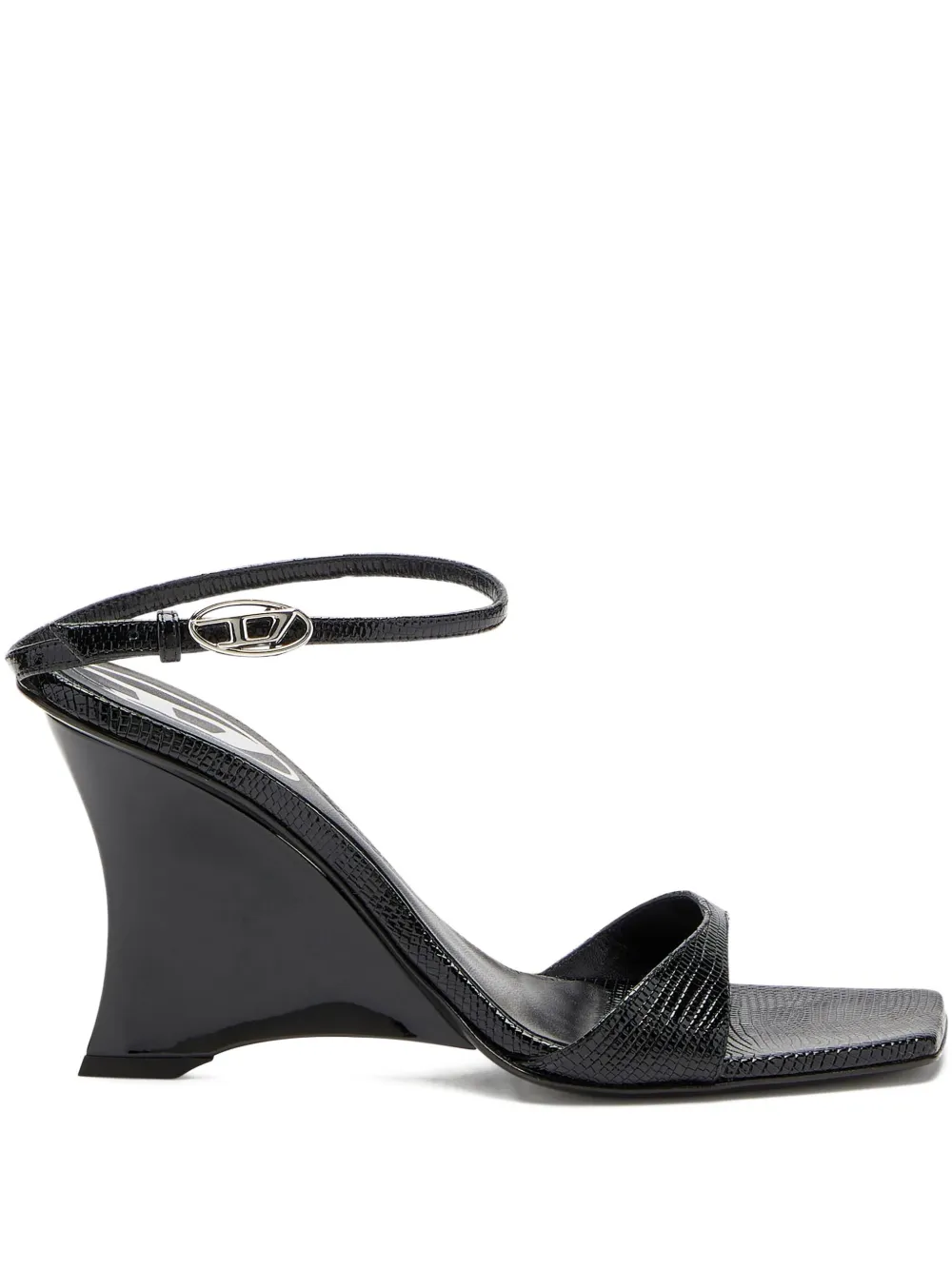 Diesel lizard-effect sandals Black