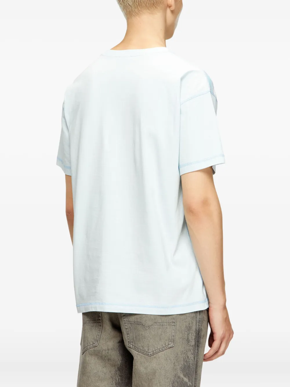 Diesel Katoenen T-shirt met vervaagd effect Blauw