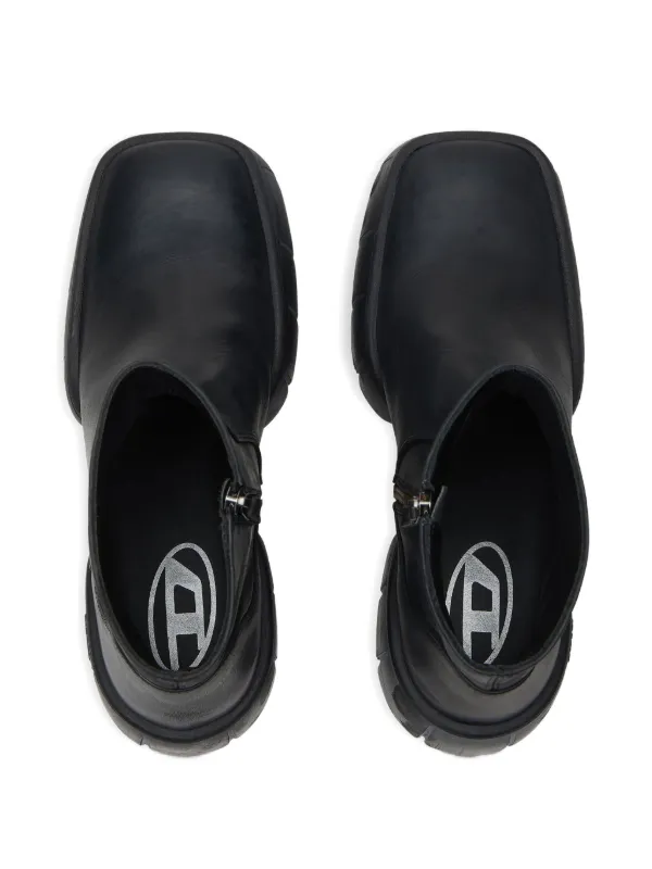 DIESEL ブラックレザーブーツ ジッパー付き Diesel D-Tex BT レザーブーツ | ブラック | FARFETCH JP