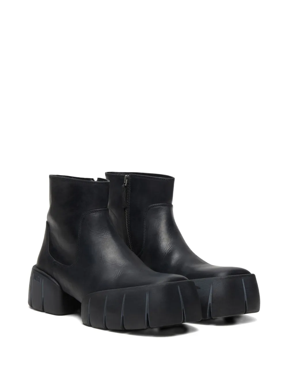 Diesel D-tex-oiled Leather Ankle Boots With Split Sole In Black