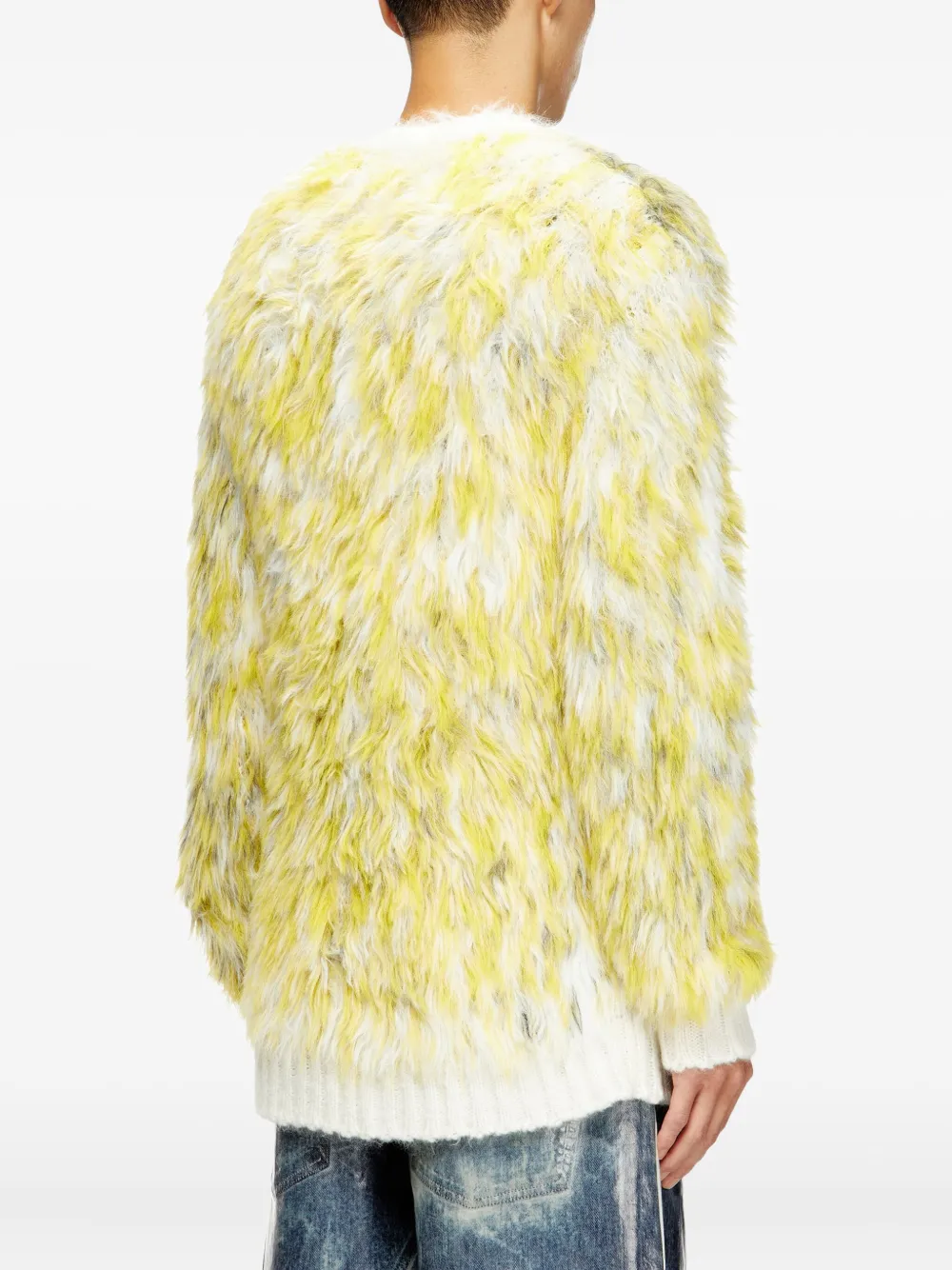 Diesel Pluizige trui met jacquard Geel