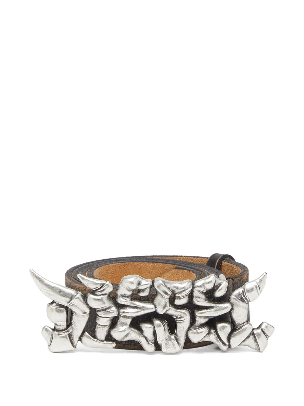 Diesel graffiti-buckle leather belt | Black | Image 1