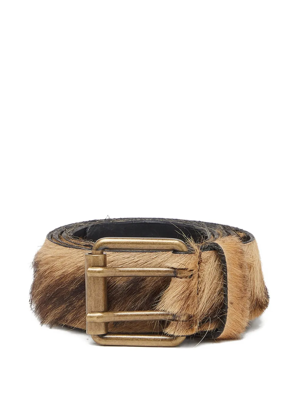 Diesel long-hair leather buckle belt | Brown | Image 1