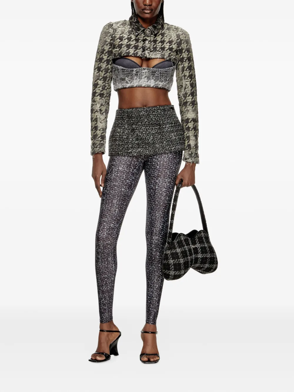 Diesel  houndstooth-weave denim shrug | Denim Jackets | Image 2