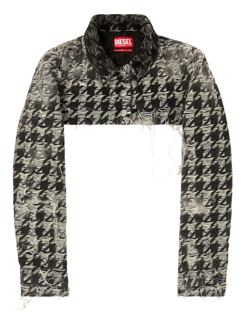 Diesel  houndstooth-weave denim shrug | Black | Image 1