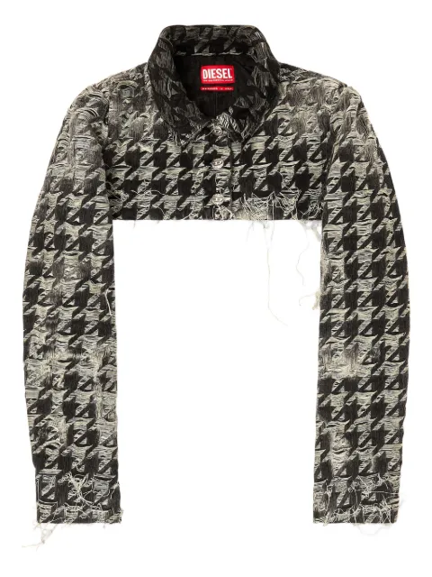 Diesel Denim bolero met pied-de-poule print