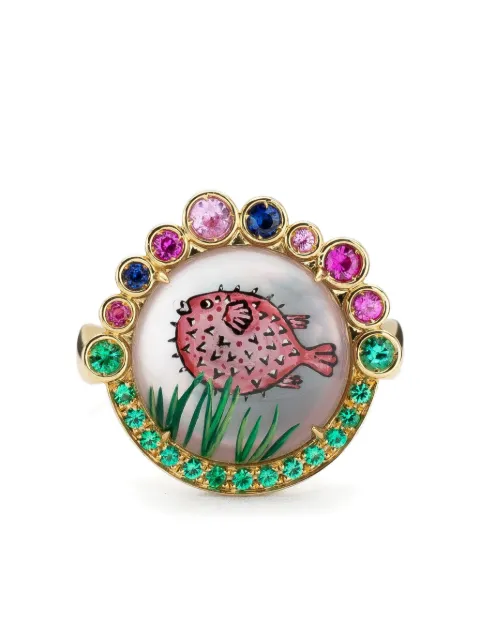Francesca Villa 18K yellow gold Puffer Fish ring