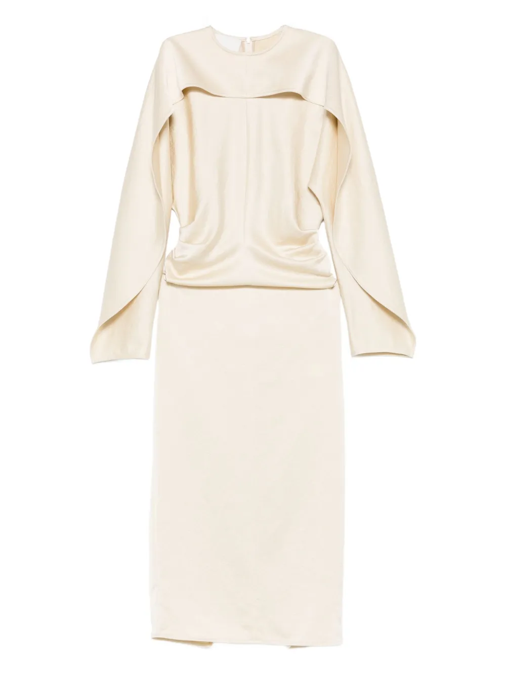 Nanushka Pilgrim-collar Midi Dress In Neutral