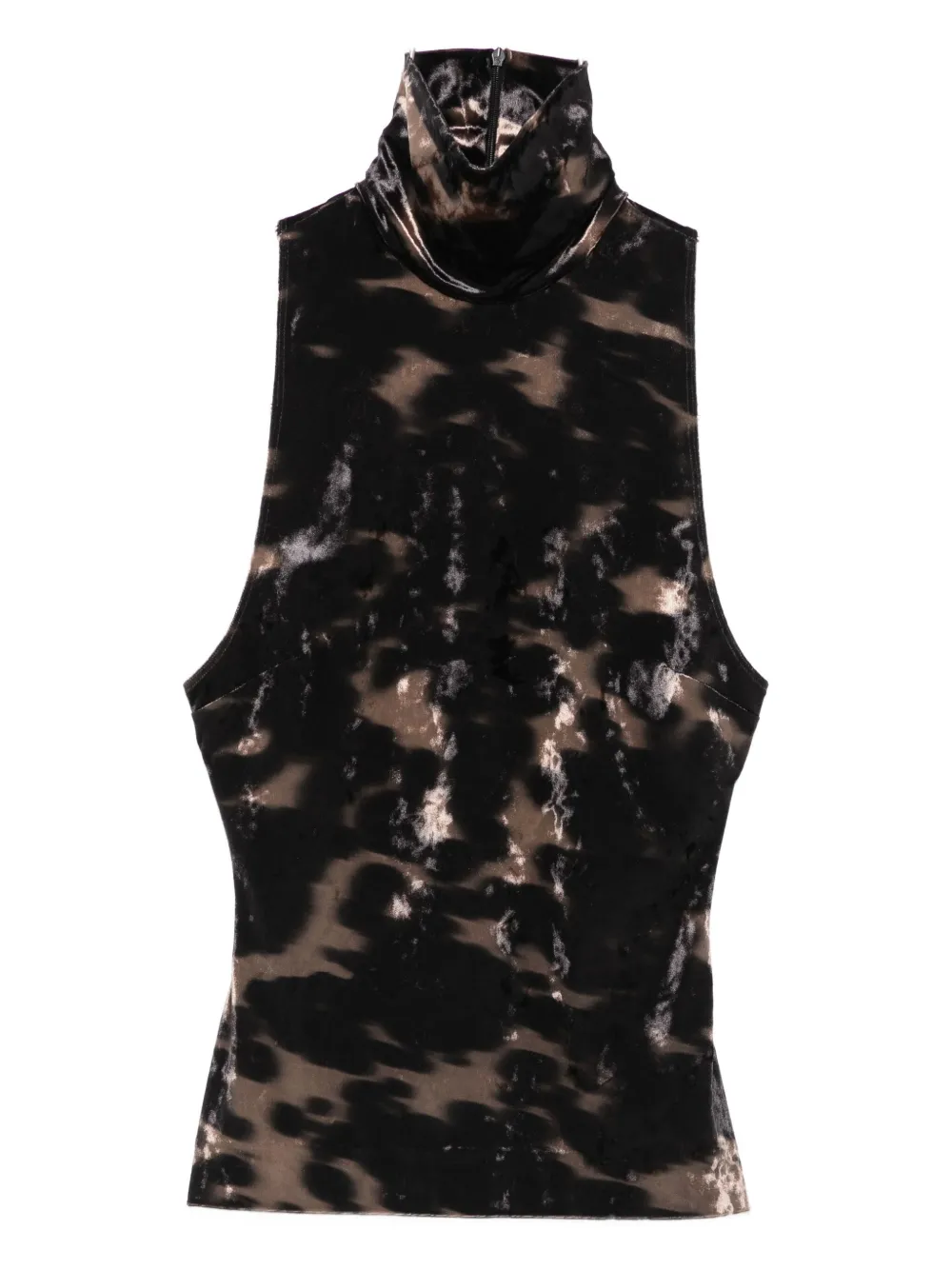 Nanushka Top con fantasia tie dye - Nero
