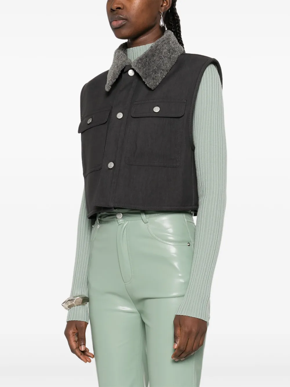Nanushka Cargo gilet met contrasterende kraag Grijs