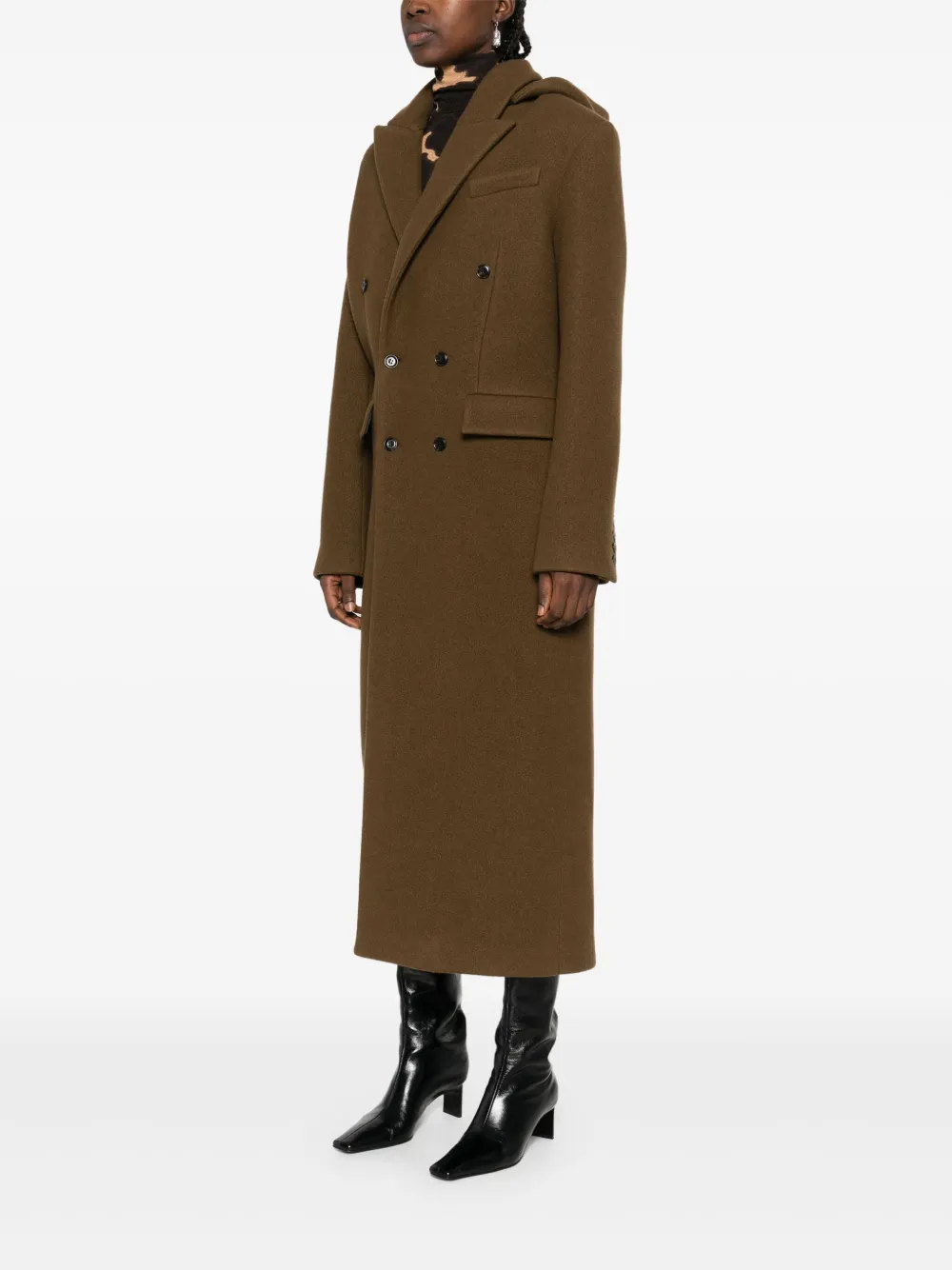 Nanushka Mantel met dubbele rij knopen Bruin