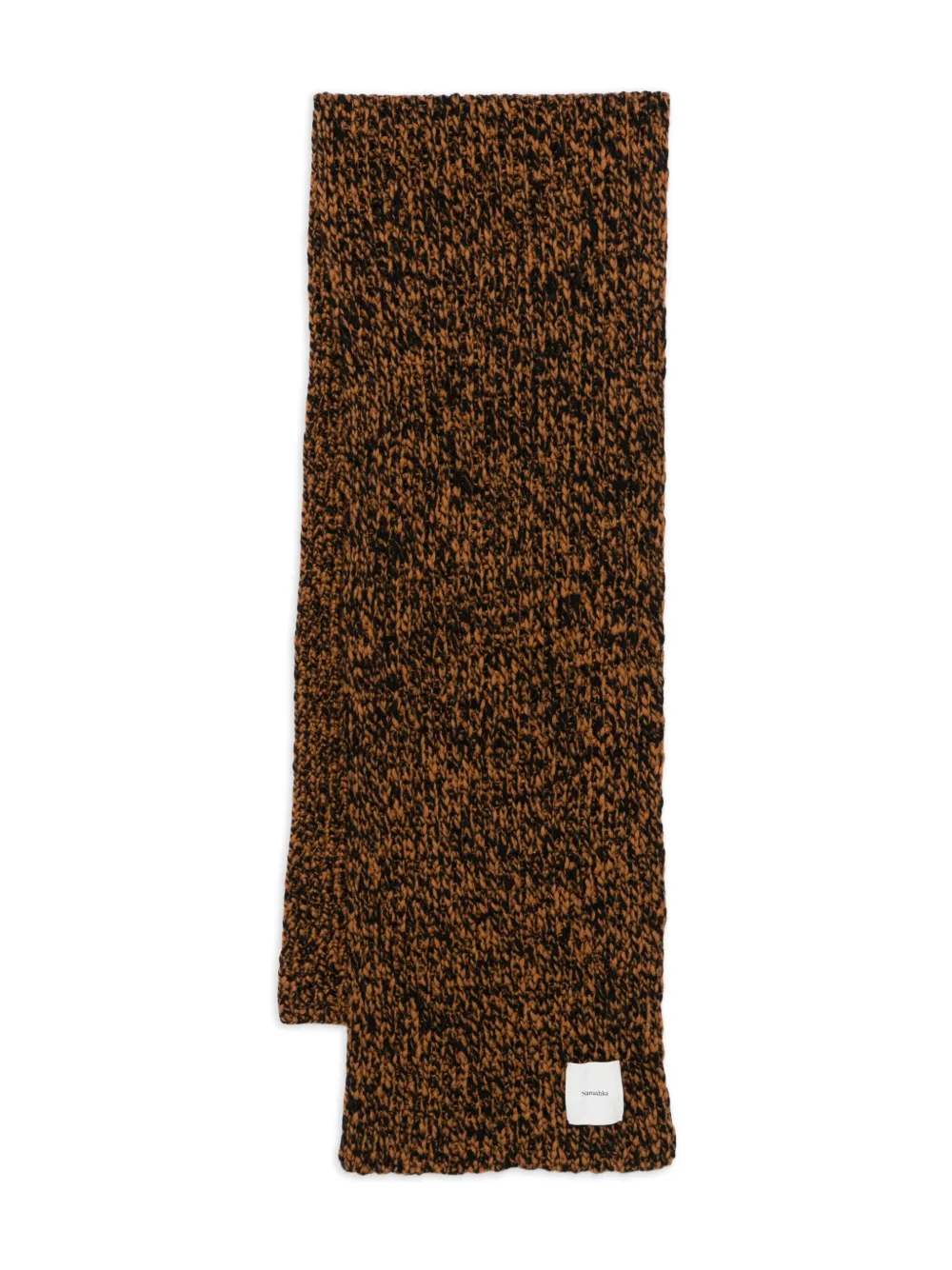 Nanushka Speckled Wool Scarf In Brown