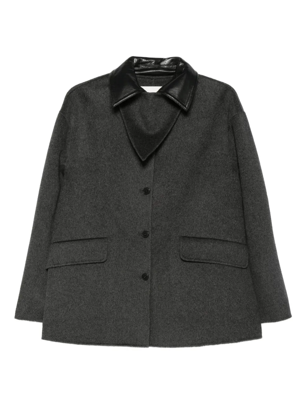 Nanushka contrast-collar wool jacket | Grey | Image 1