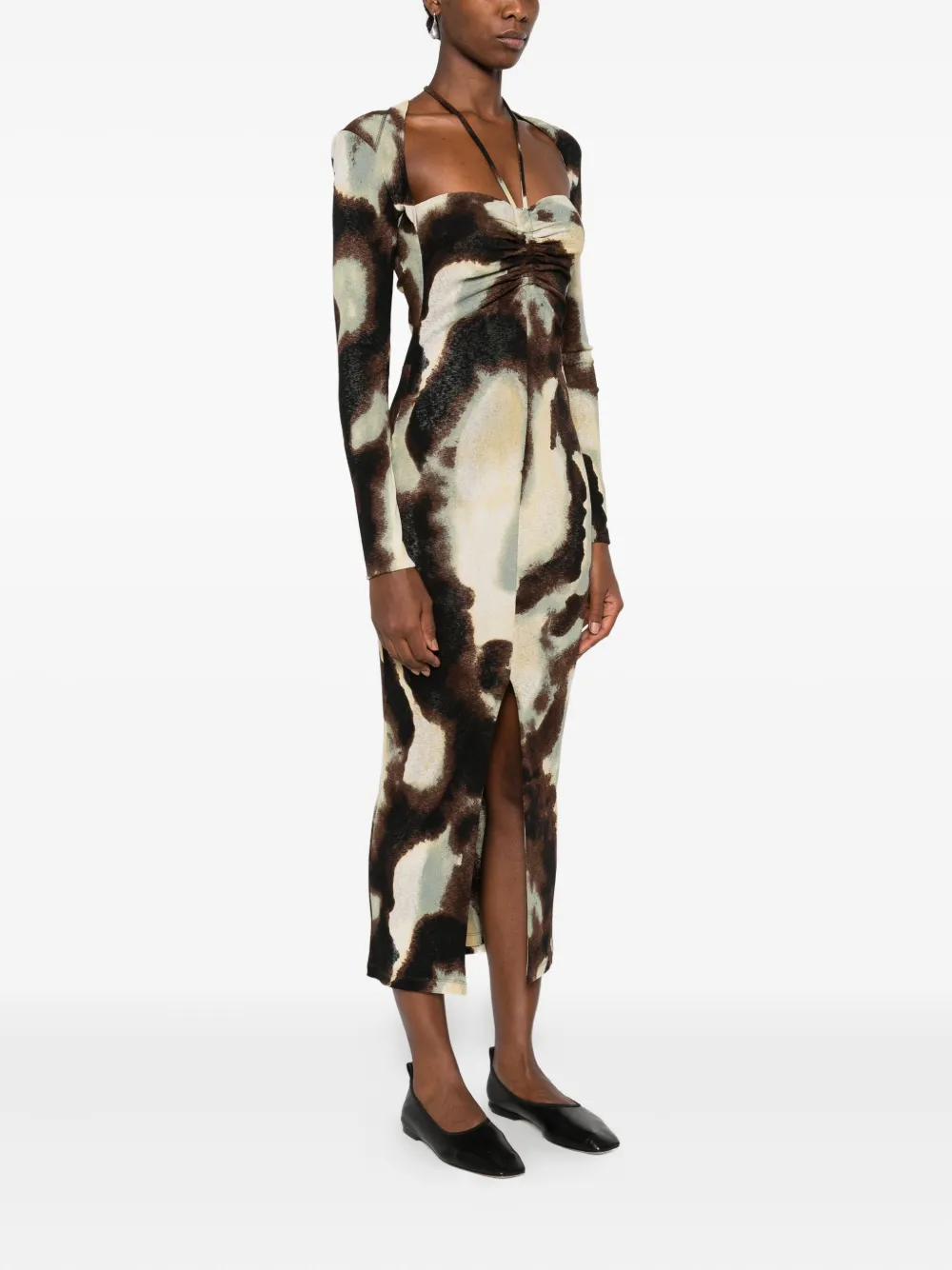 Nanushka Maxi-jurk met ruches Groen