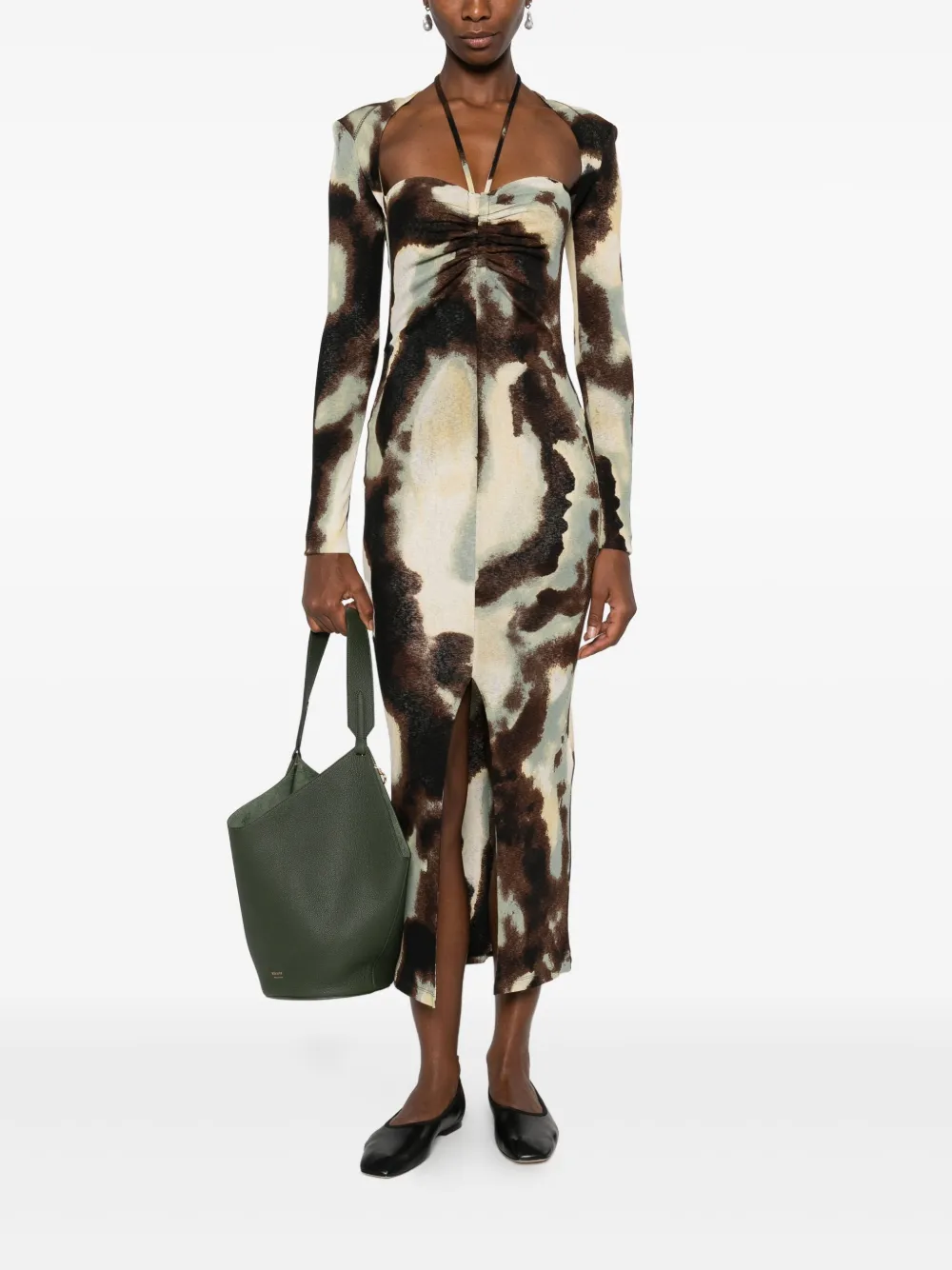 Nanushka Maxi-jurk met ruches - Groen
