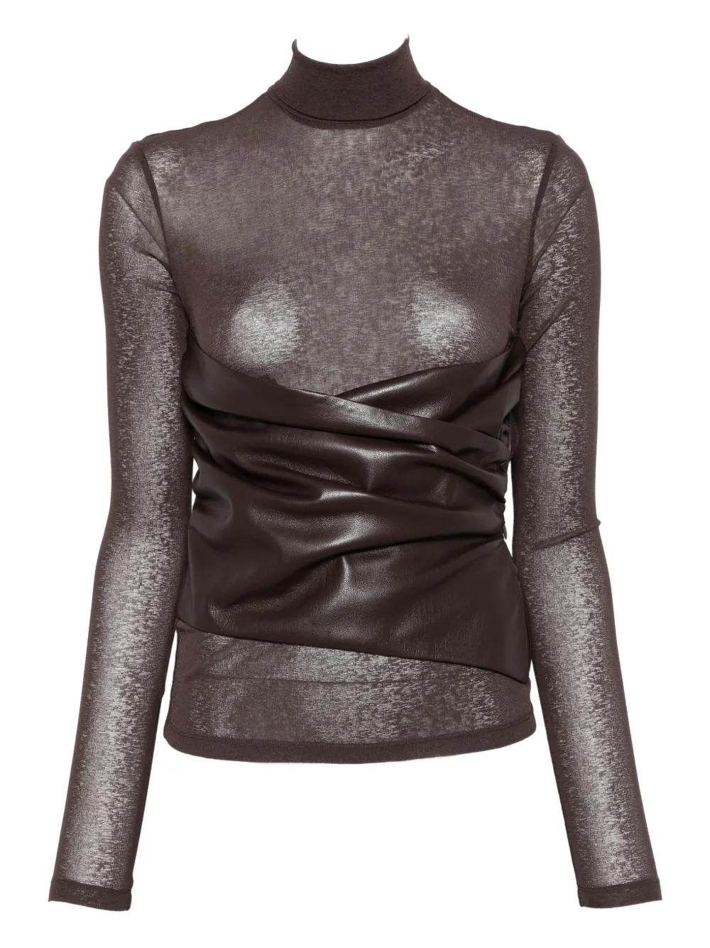 Nanushka Top a collo alto - Marrone