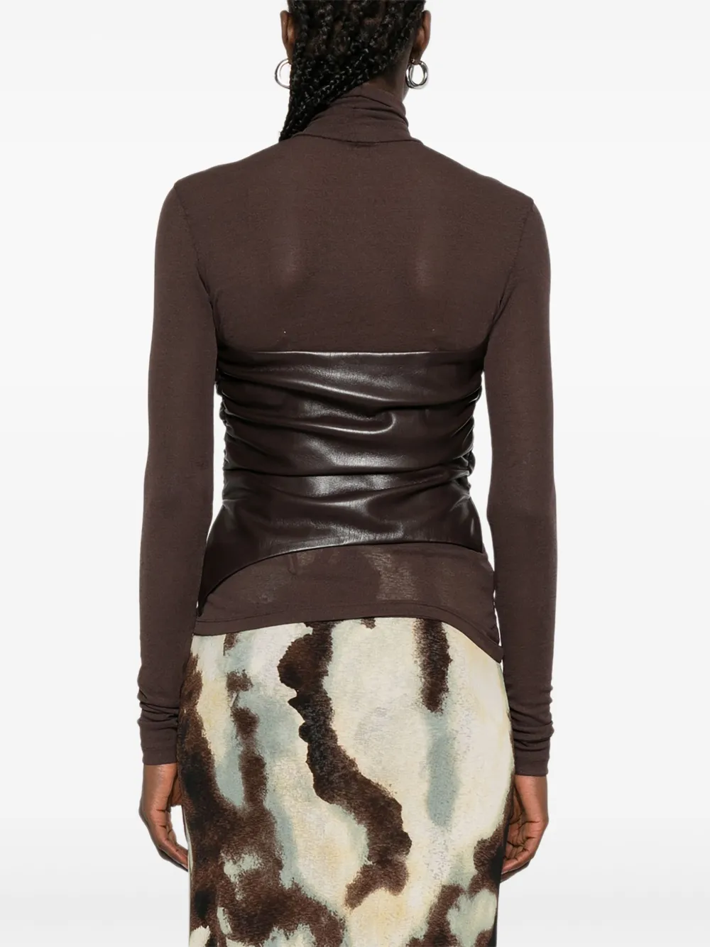 Nanushka Top met gedrapeerd vlak en col Bruin