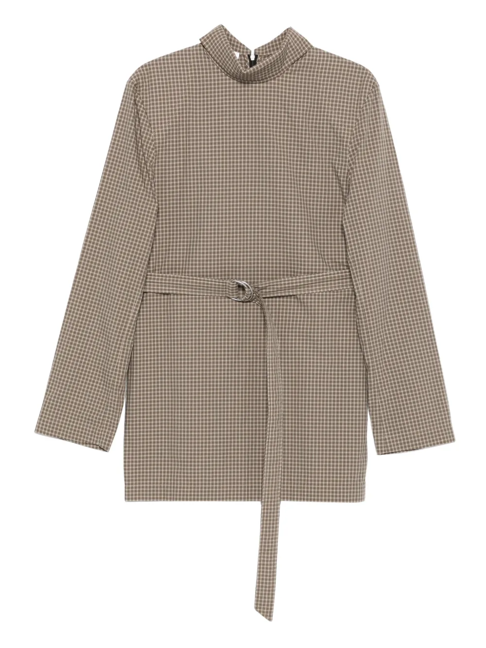 Nanushka belted check-pattern mini dress | Brown | Image 1