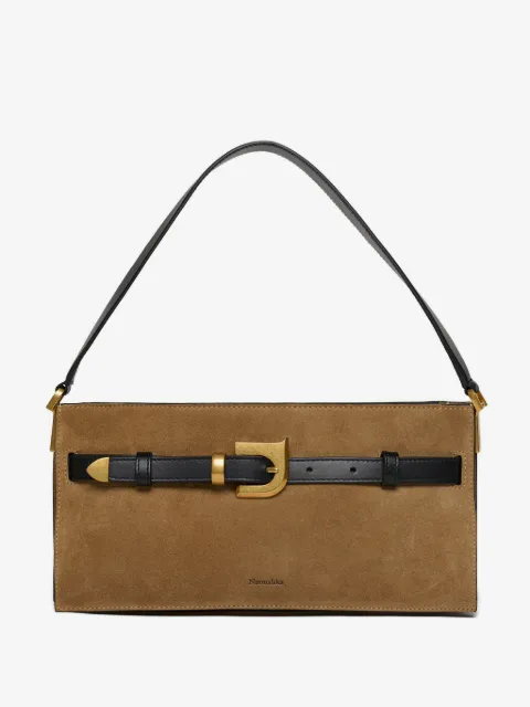 Nanushka mini Harmonica buckle-detail leather shoulder