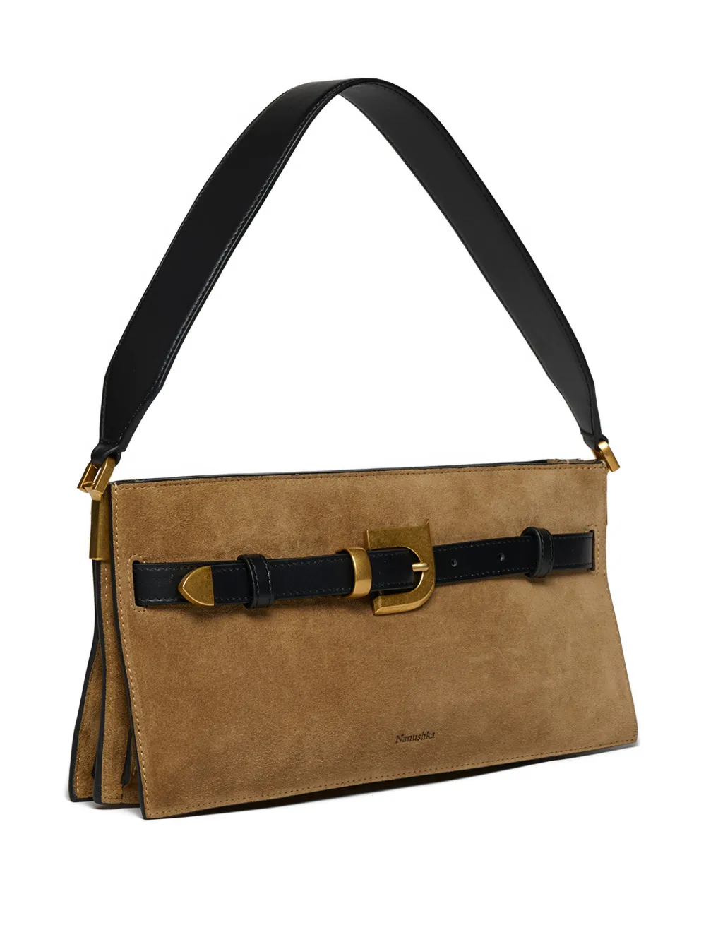  Nanushka Mini Harmonica Buckle-detail Leather Shoulder - Neutrals 