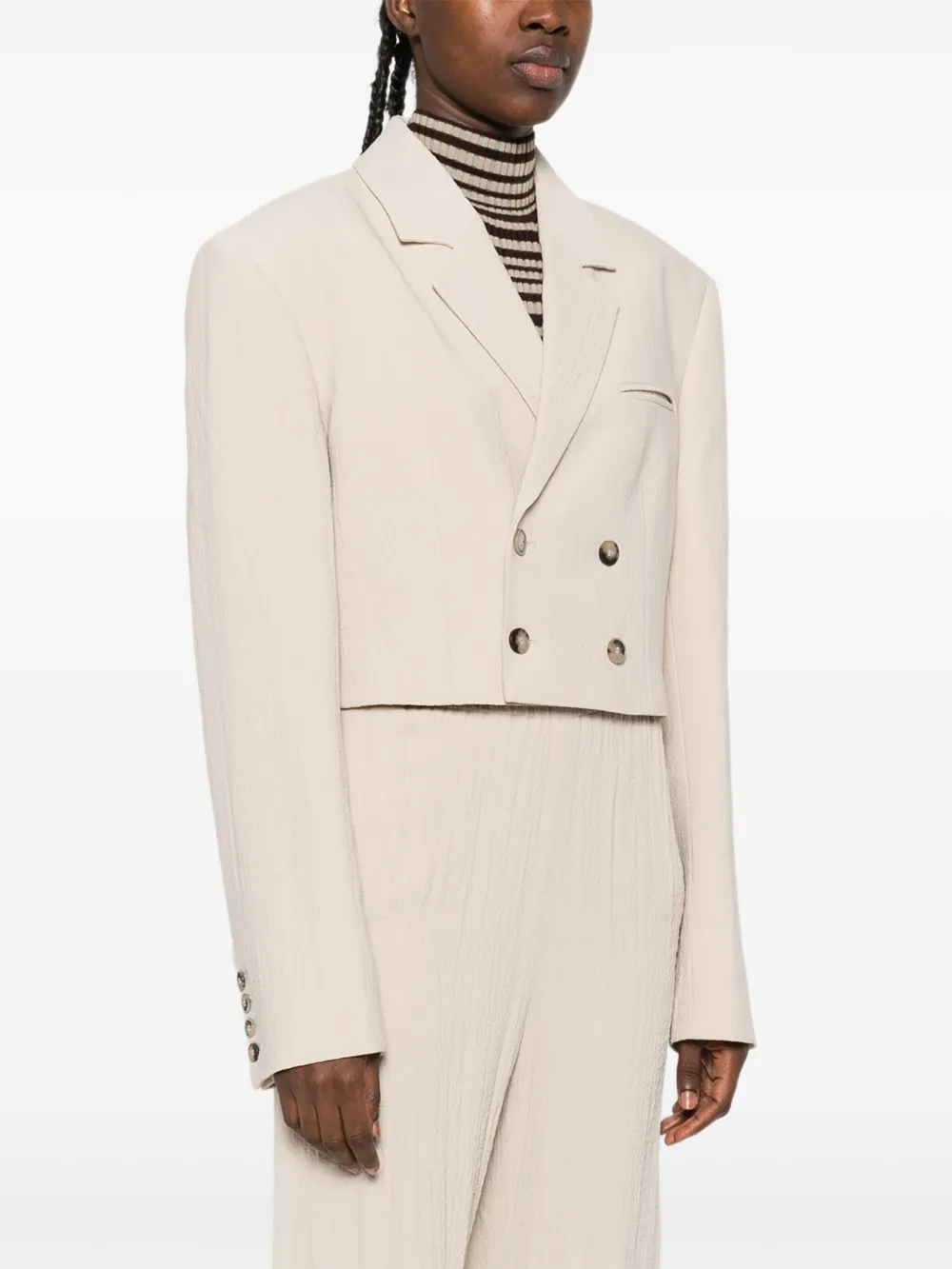 Nanushka Blazer met dubbele rij knopen Beige