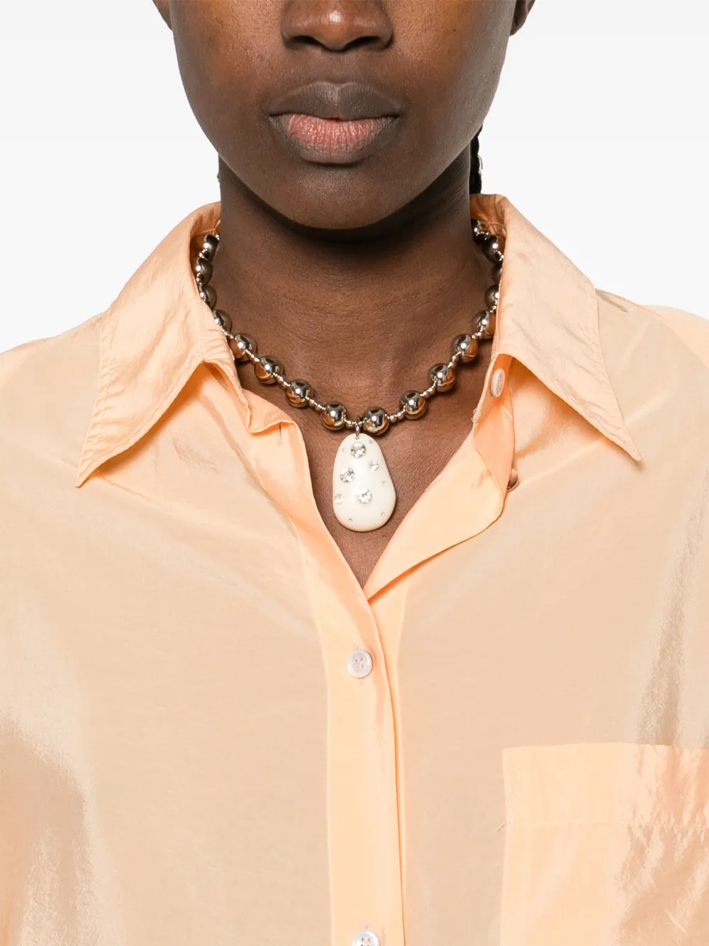 Nanushka Linnen blouse Oranje