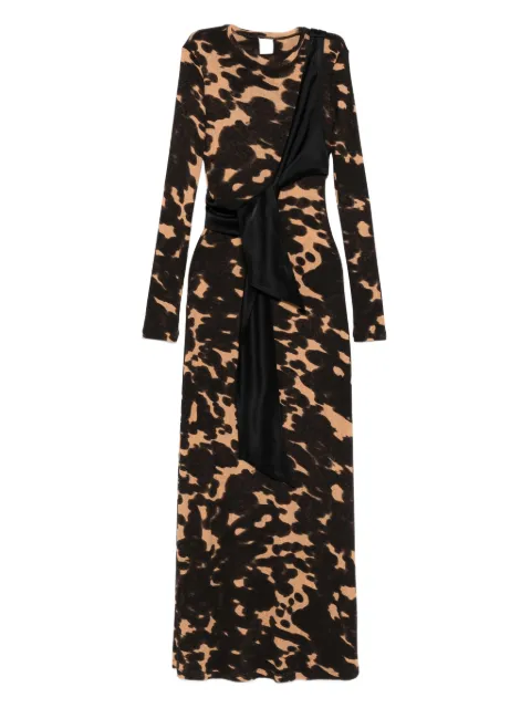 Nanushka Vestido longo mangas longas com amarração