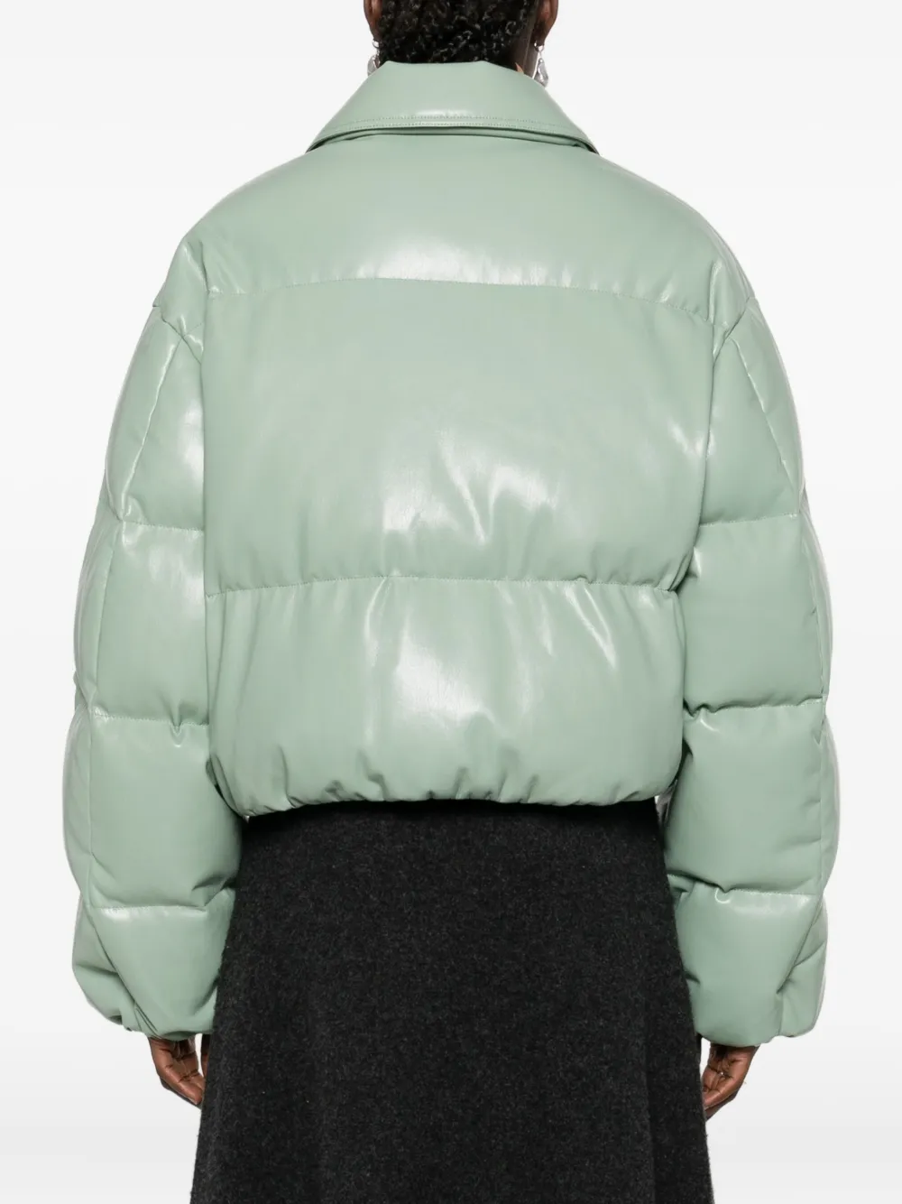 Nanushka Verstelbaar cropped donsjack Groen