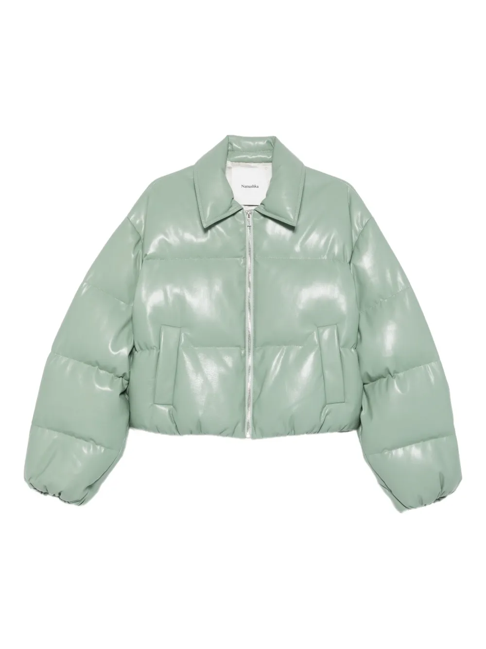 Nanushka adjustable cropped puffer jacket | Green | Image 1