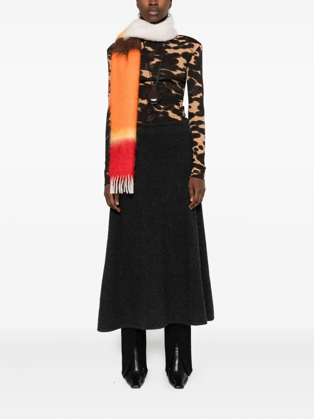 Nanushka Top met col en print - Bruin