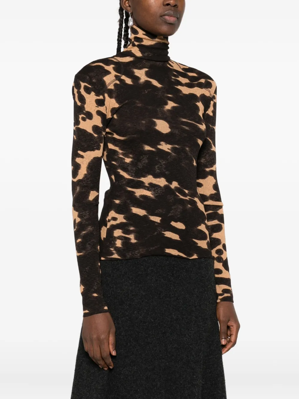 Nanushka Top met col en print Bruin