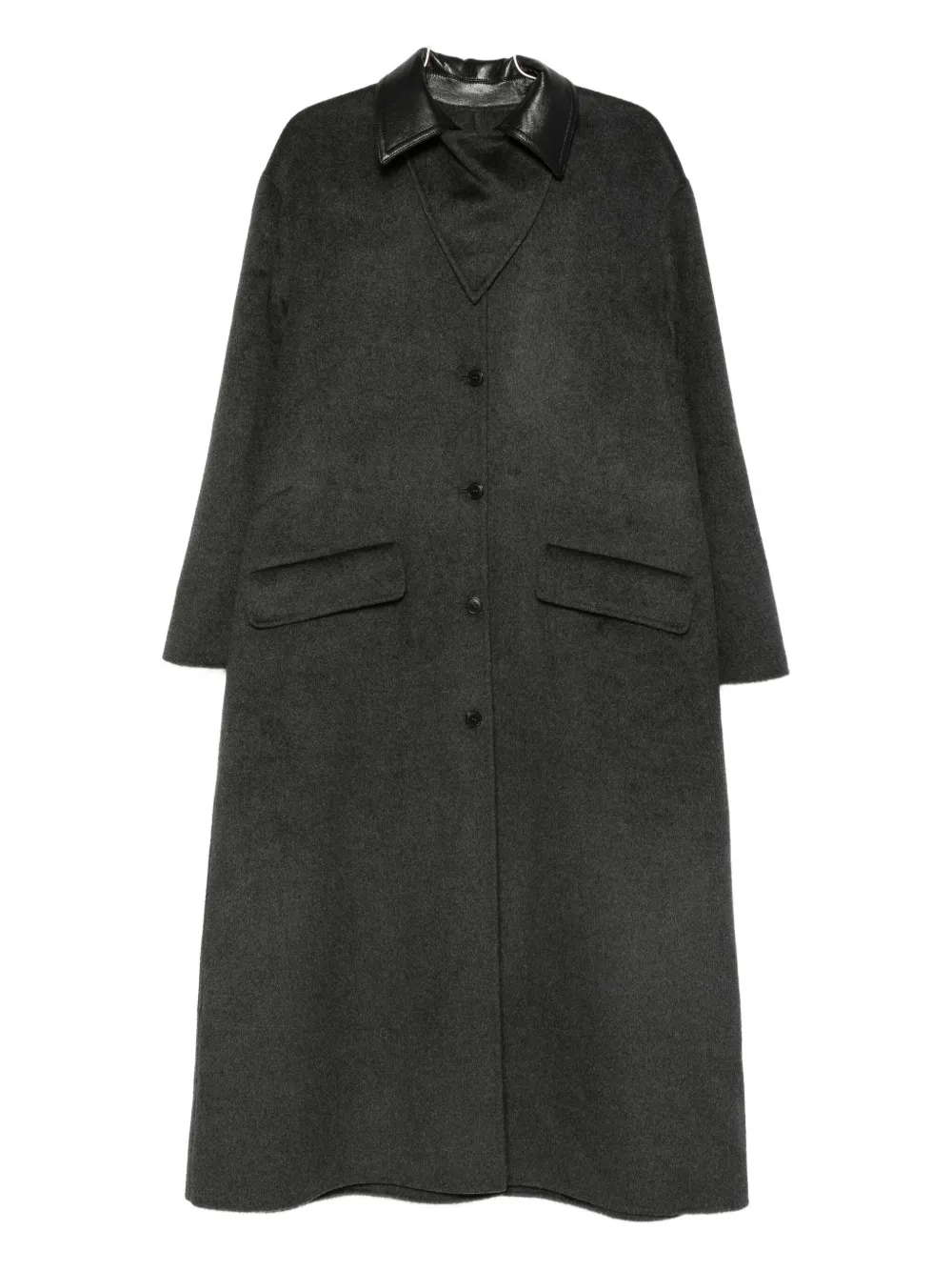 Nanushka Cappotto con collo in pelle - Grigio