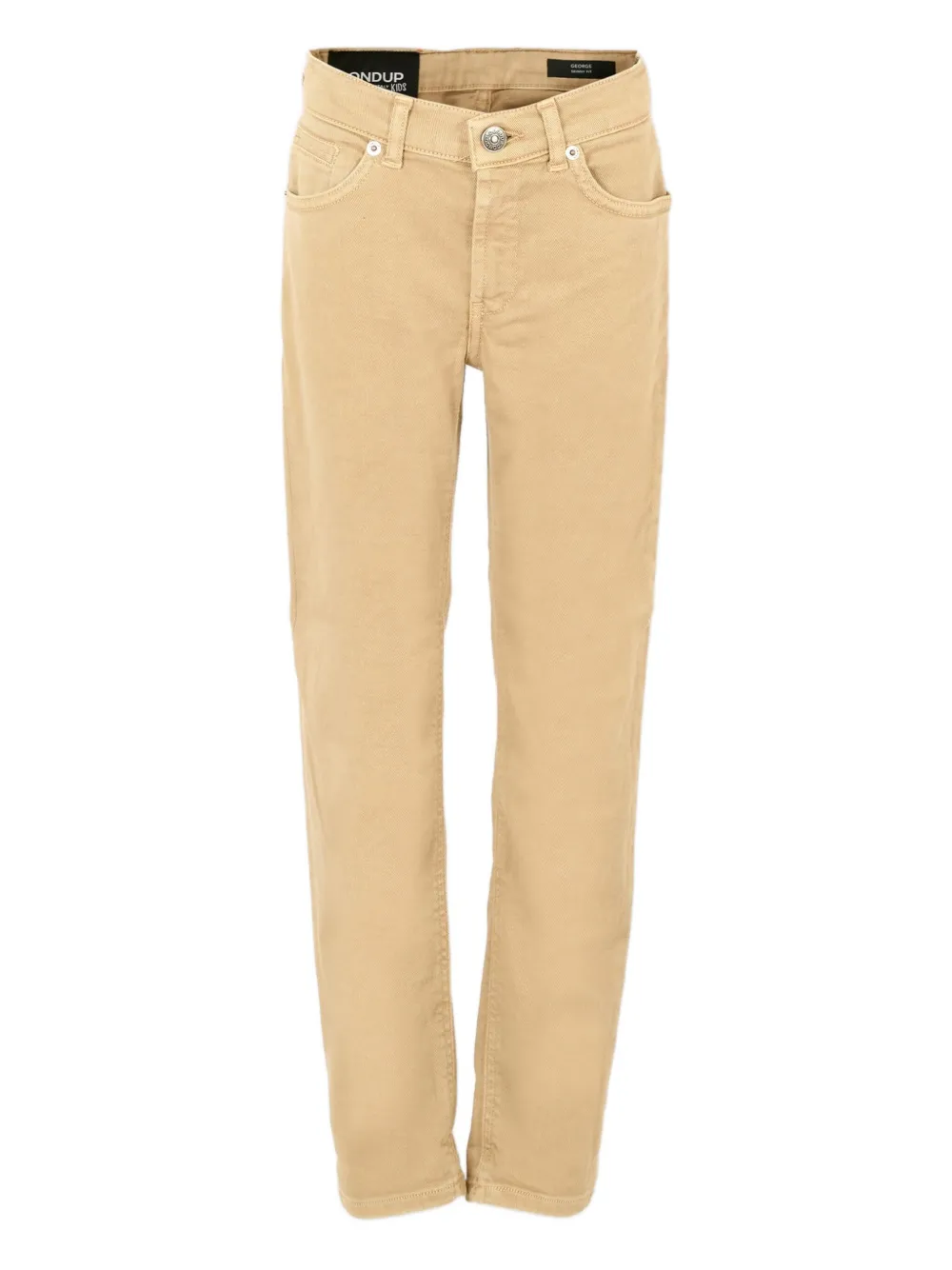 DONDUP KIDS logo-patch trousers Beige