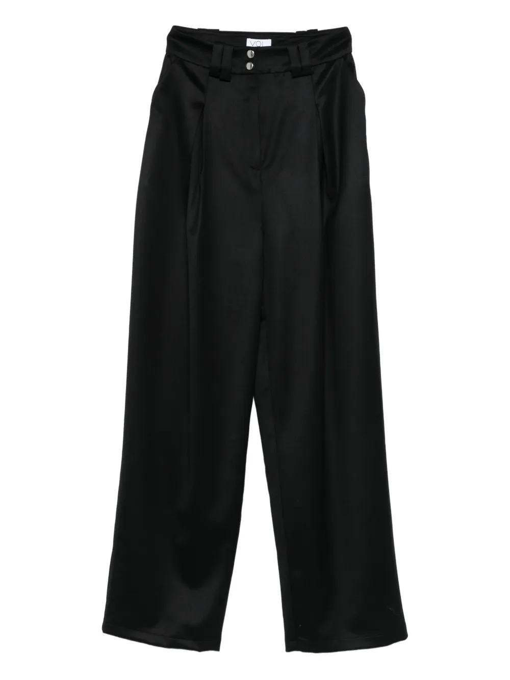 Vestiaire d'un Oiseau Libre pleated-front press-stud trousers | Black | Image 1