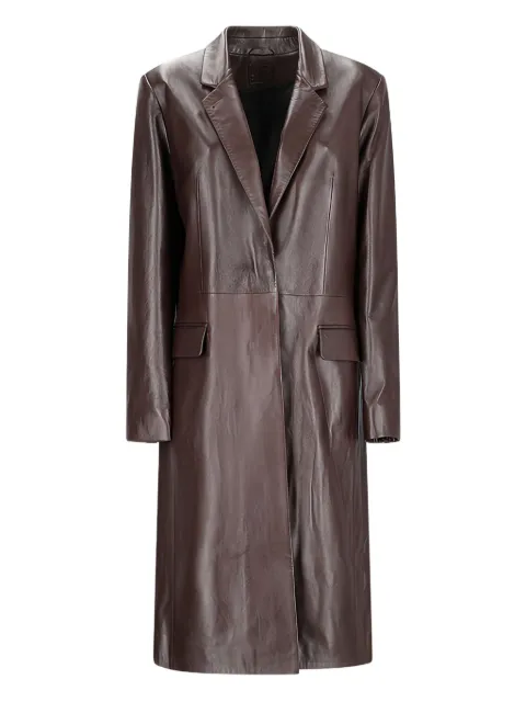 Desa 1972 leather lapel-collar coat